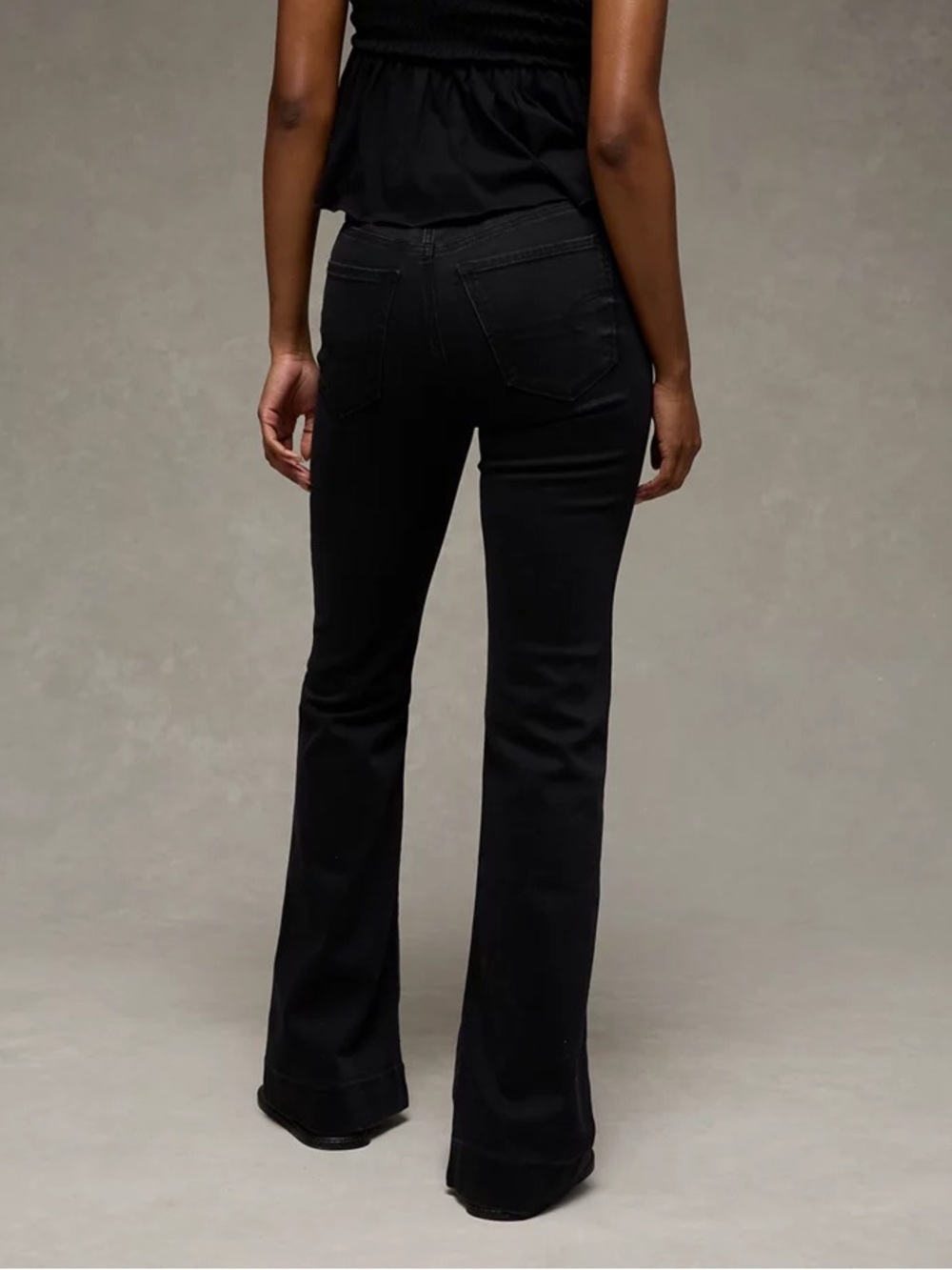 American Eagle Black Super High Rise Flare Jeans Women’s Size 12 Regular NWT - Picture 2 of 10